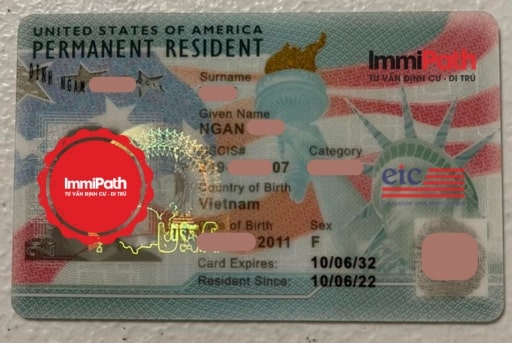 Mẫu thẻ xanh Mỹ từ khách hàng ImmiPath - ImmiPath